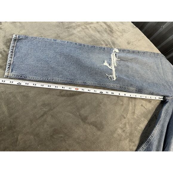 Agolde Wilder Light Wash Distressed Mid-Rise Comfort Straight Leg Jeans sz 27 - Picture 11 of 14